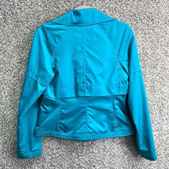 Carlisle Jacket Women’s 6 Turquoise Teal Blue Lightweight Short Moto Trench - Picture 5 of 7